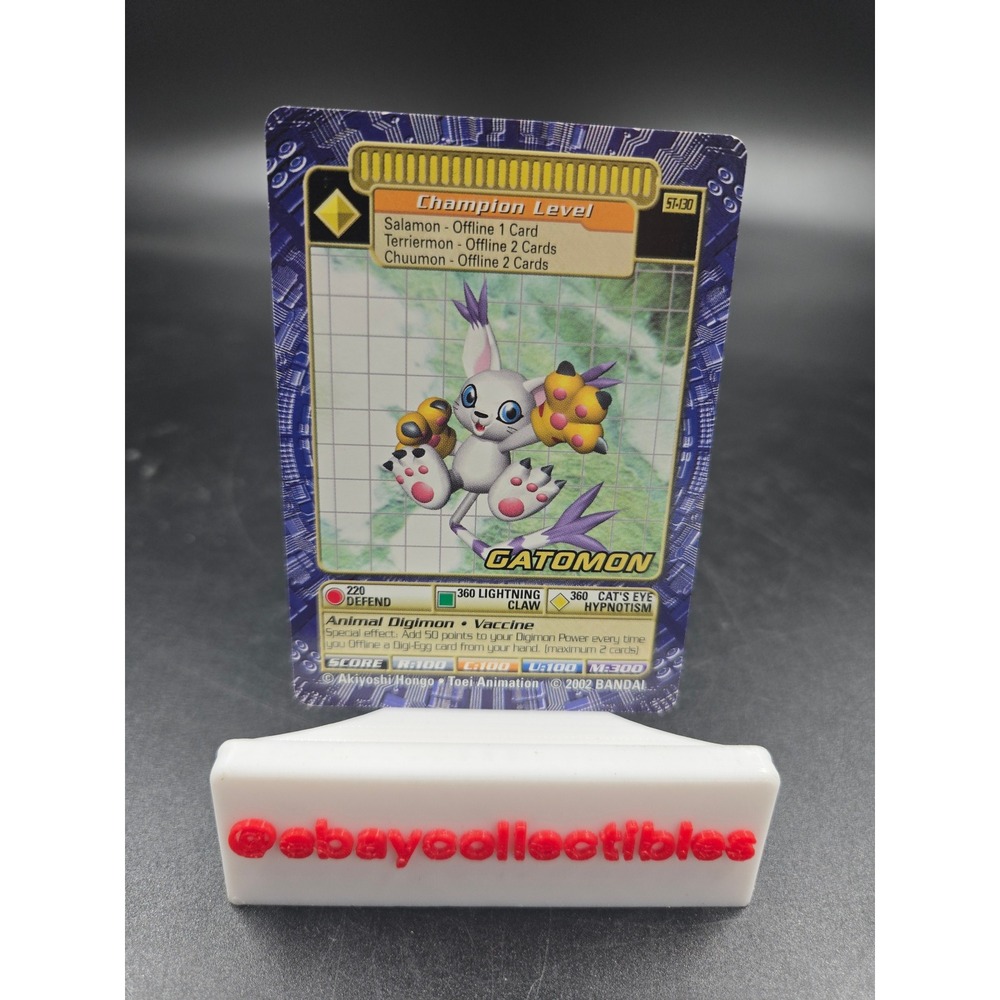 Digimon Gatomon ST-130 Champion Level Digi-Battle Card 2002 Bandai Vaccine